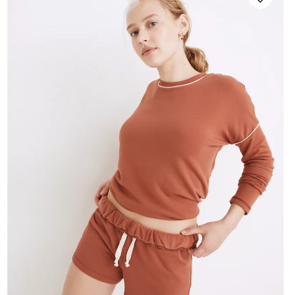 MWL Superbrushed Piped Easygoing Sweatshirt and Sweatshorts. SELLING AS A SET - Picture 1 of 13